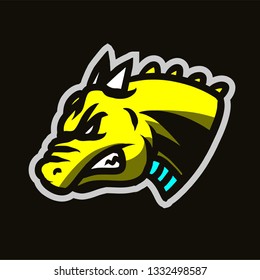 Fat dragon mascot logo gaming vector template
