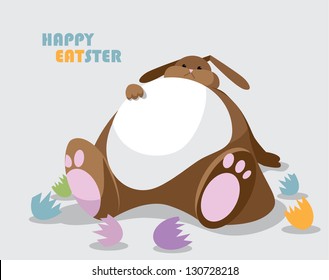 Fat Easter Bunny. EPS 8 vector, grouped for easy editing. No open shapes or paths.