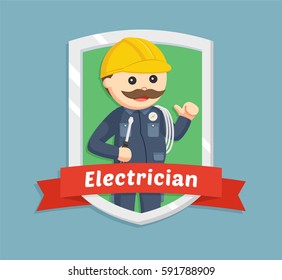 electricista gordo en emblema