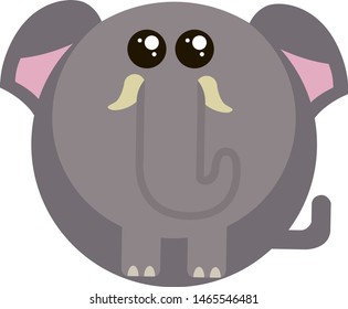 Fat elephant, illustration, vector on white background.