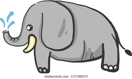 Fat elephant, illustration, vector on white background