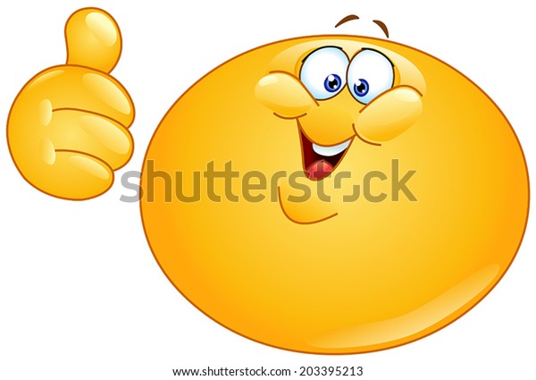 Fat Emoticon Showing Thumb Stock Vector (Royalty Free) 203395213