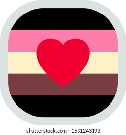 Fat fetish pride flag, rounded square shape icon on white background, vector illustration