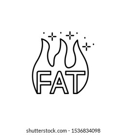 Fat fire icon. Simple line, outline vector of diet icons for ui and ux, website or mobile application