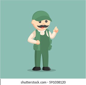 fat fisherman illustration design