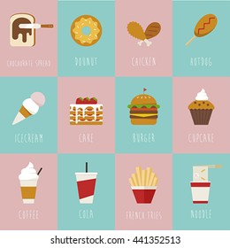 Fat Food Vector Icon Illustration