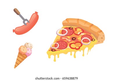 fat food vector icon illustration. cartoon collection