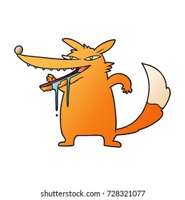 fat fox cartoon character