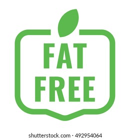 Fat free badge, logo, icon. Flat vector illustration on white background. Can be used business company.