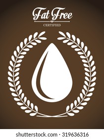 Fat free concept with healthy and quality icon design, vector illustration 10 eps graphic.