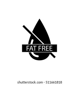 fat free icon, no oil icon