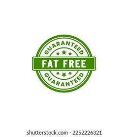 fat free label or fat free icon vector isolated on white background. Best Fat free label, burst, seal or sticker flat vector icon. For fat free product labels. Healthy product stamp.