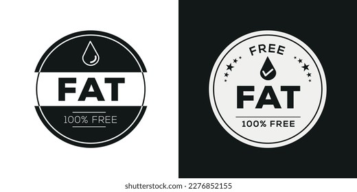 (Fat free) label sign, vector illustration.