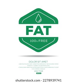 (Fat free) label sign, vector illustration.