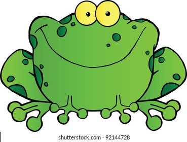 Fat Frog Cartoon Mascot Character.Vector illustration