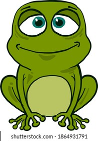 Fat frog, illustration, vector on white background.