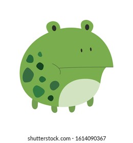 Fat frog vector illustration isolated on white background. Cute frog vector cartoon. 