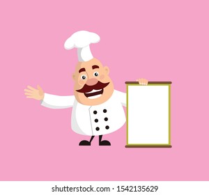 Fat Funny Chef - Joyfully Presenting a Blank  Board