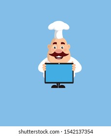 Fat Funny Chef - Presenting a Tablet