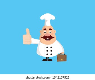 Fat Funny Chef - Showing a Thumb Up Vector