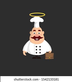 Fat Funny Chef - Standing and Smiling