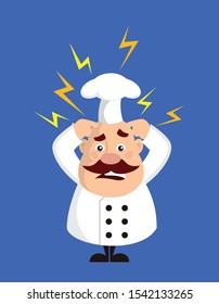 Fat Funny Chef - with Worried Face