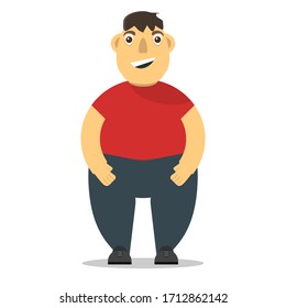fat funny guy cartoon vector