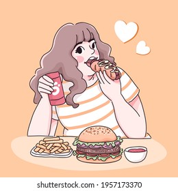 Fat Gifford eating illustration design of vector.