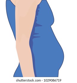 Fat  girl's back.  vector illusstration