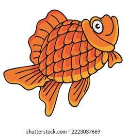 a fat goldfish hand drawn vector