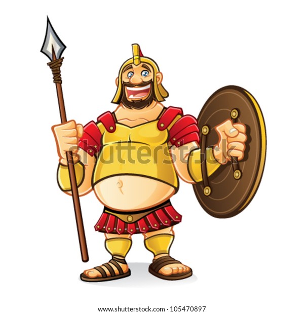 Fat Goliath Cartoon Laughing Fun While Stock Vector (Royalty Free ...