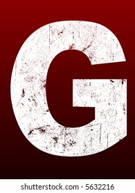 Fat Grunged Letters - G (Highly detailed grunge letter)