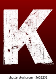 Fat Grunged Letters - K (Highly detailed grunge letter)