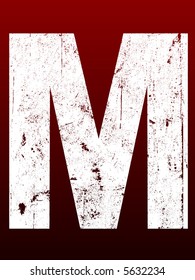 Fat Grunged Letters - M (Highly detailed grunge letter)