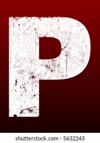 Fat Grunged Letters - P (Highly detailed grunge letter)