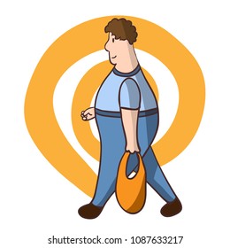 the fat guy carries the bag. physical activity for people with excess weight. The problem of overweight