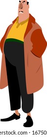 fat guy, illustration, vector on white background.