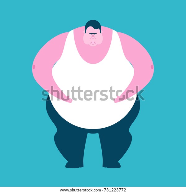 Fat Guy Isolated Glutton Thick Man Stock Vector Royalty Free 731223772 Shutterstock