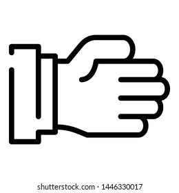 Fat hand icon. Outline fat hand vector icon for web design isolated on white background