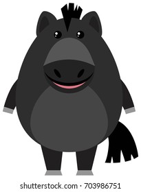 Fat horse on white background illustration