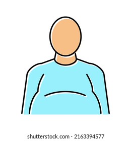 fat human with edema problem color icon vector. fat human with edema problem sign. isolated symbol illustration