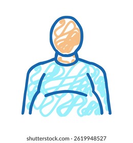 fat human with edema problem doodle icon sketch vector. fat human with edema problem sign. isolated symbol illustration