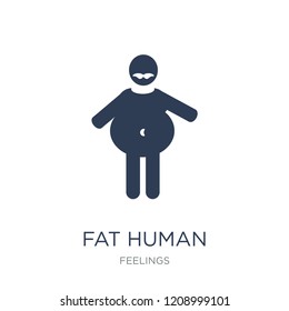 fat human icon. Trendy flat vector fat human icon on white background from Feelings collection, vector illustration can be use for web and mobile, eps10