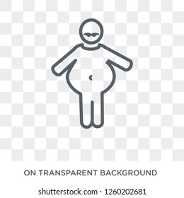 fat human icon. Trendy flat vector fat human icon on transparent background from Feelings collection. High quality filled fat human symbol use for web and mobile