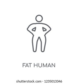 fat human linear icon. Modern outline fat human logo concept on white background from Feelings collection. Suitable for use on web apps, mobile apps and print media.