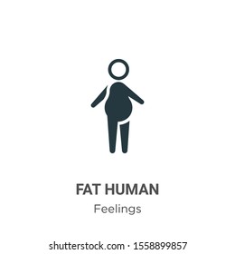Fat human vector icon on white background. Flat vector fat human icon symbol sign from modern feelings collection for mobile concept and web apps design.