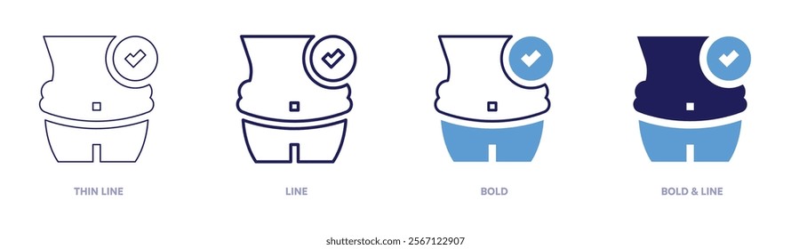 Fat icon in 4 different styles. Thin Line, Line, Bold, and Bold Line. Duotone style. Editable stroke.