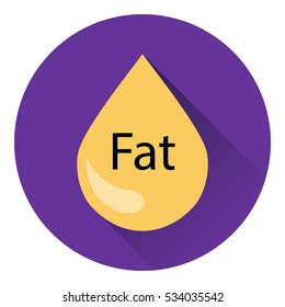 Fat icon. Flat style with long shadow.