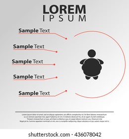 fat icon. overweight infographics template