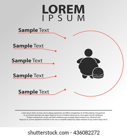 fat icon. overweight infographics template